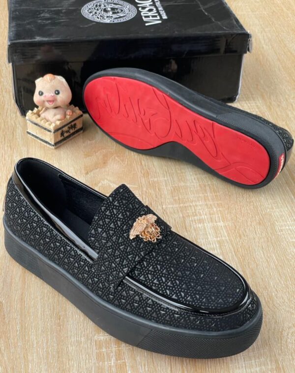 Versace Embossed Medusa Slip-Ons