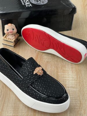 Versace Embossed Medusa Slip-Ons