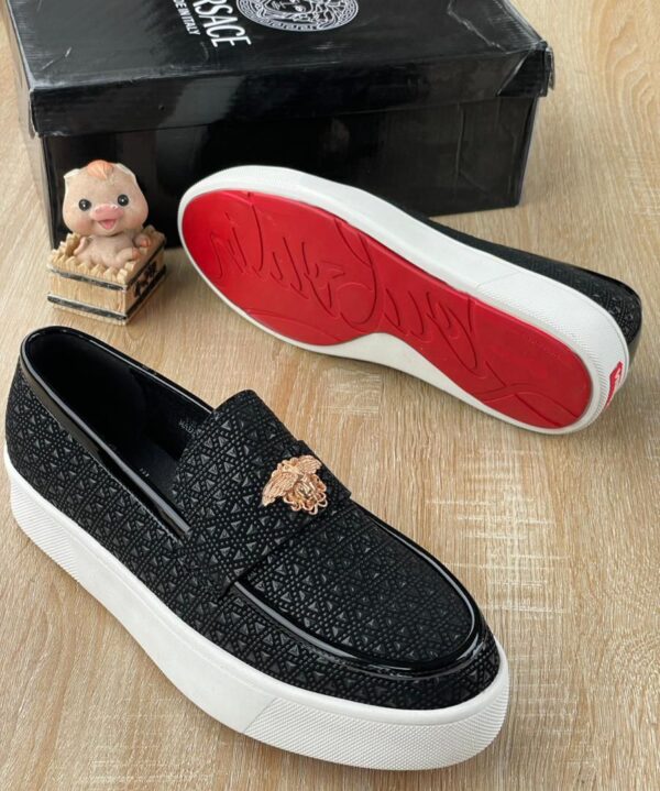 Versace Embossed Medusa Slip-Ons